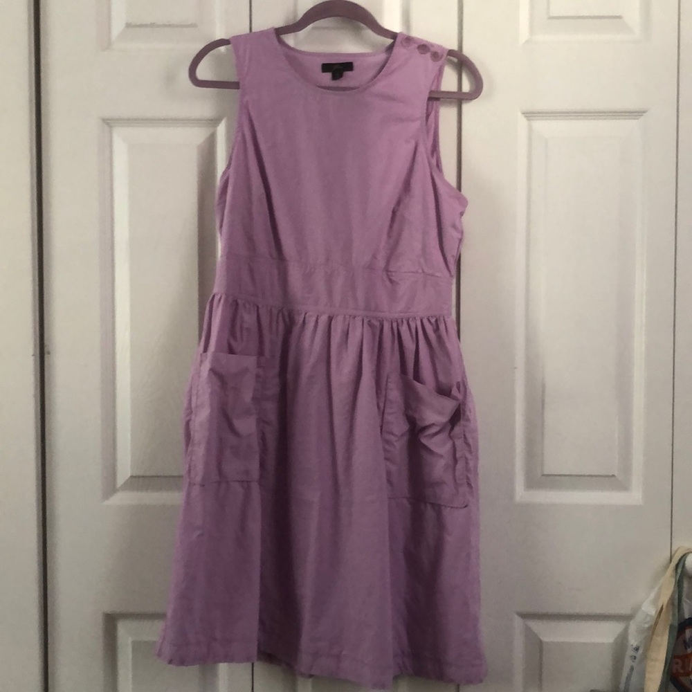 J Crew Lavender Cotton Dress with Open Back Detail